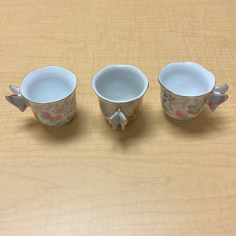 Butterfly Handle Demitasse Cups Formalities by Baum Bros,‎ set of three
